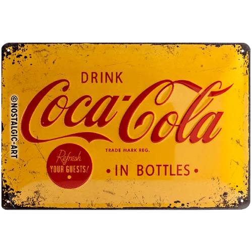 nostalgic-art-coca-cola-logo-yellow-targa-in-metallo-20-x-30-cm image 1