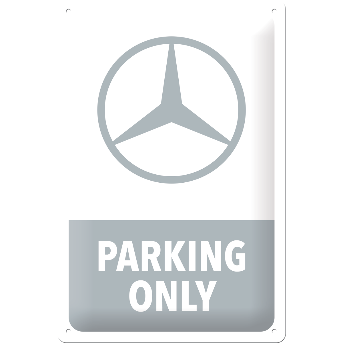 nostalgic-art-mercedes-benz-parking-only-grey-targa-in-metallo-20x30-cm image 1