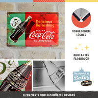 nostalgic-art-coca-cola-delicious-refreshing-green-targa-in-metallo-20x30-cm-2 image 2