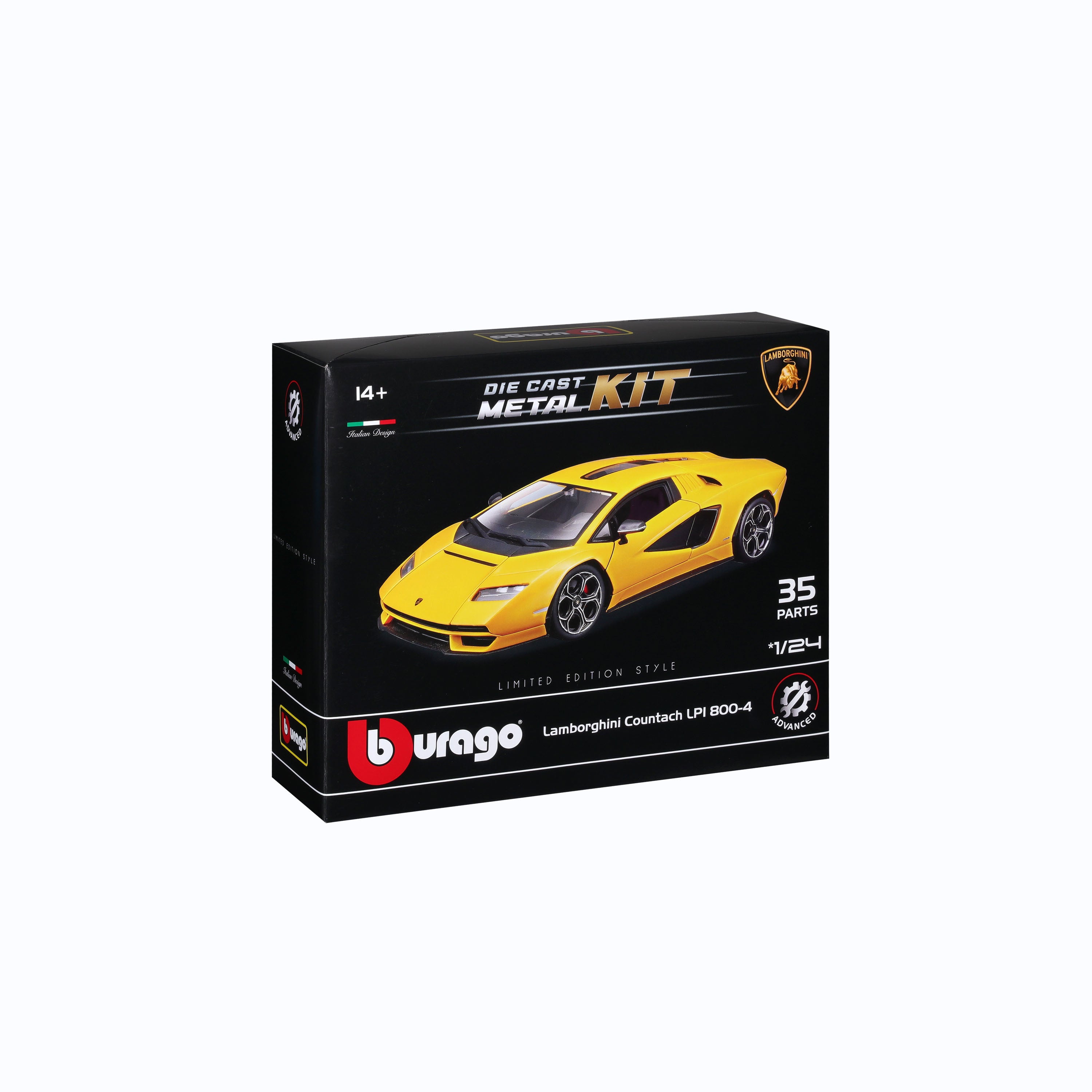 bburago-model-kit-lamborghini-countach-1-24-35-pezzi-giallo image 1