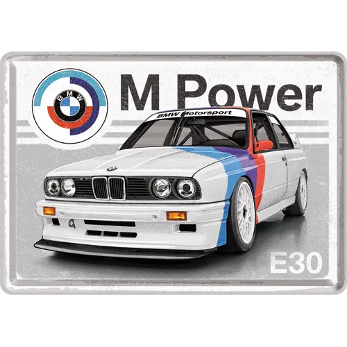 nostalgic-art-bmw-motorsport-m-power-e30-metal-card-10x14-cm image 1