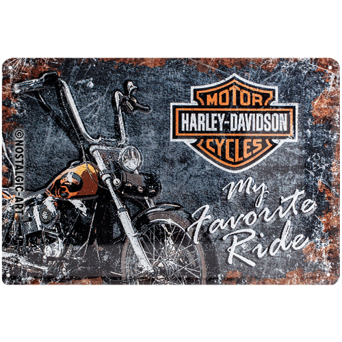 nostalgic-art-harley-davidson-favourite-ride-targa-metallo-20x30-cm image 1