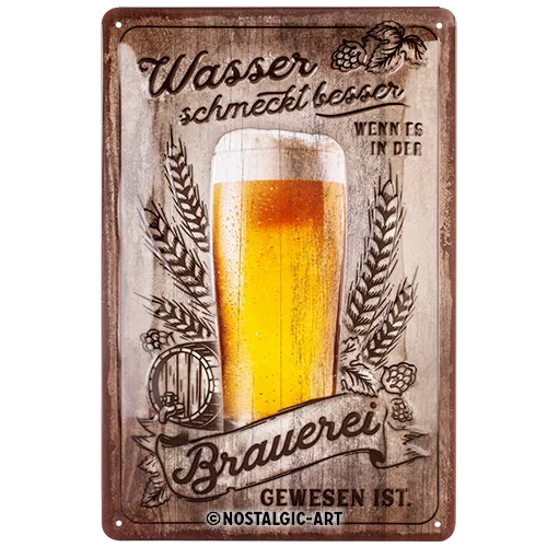 nostalgic-art-wasser-schmeckt-besser-targa-in-metallo-20x30-cm-2 image 1