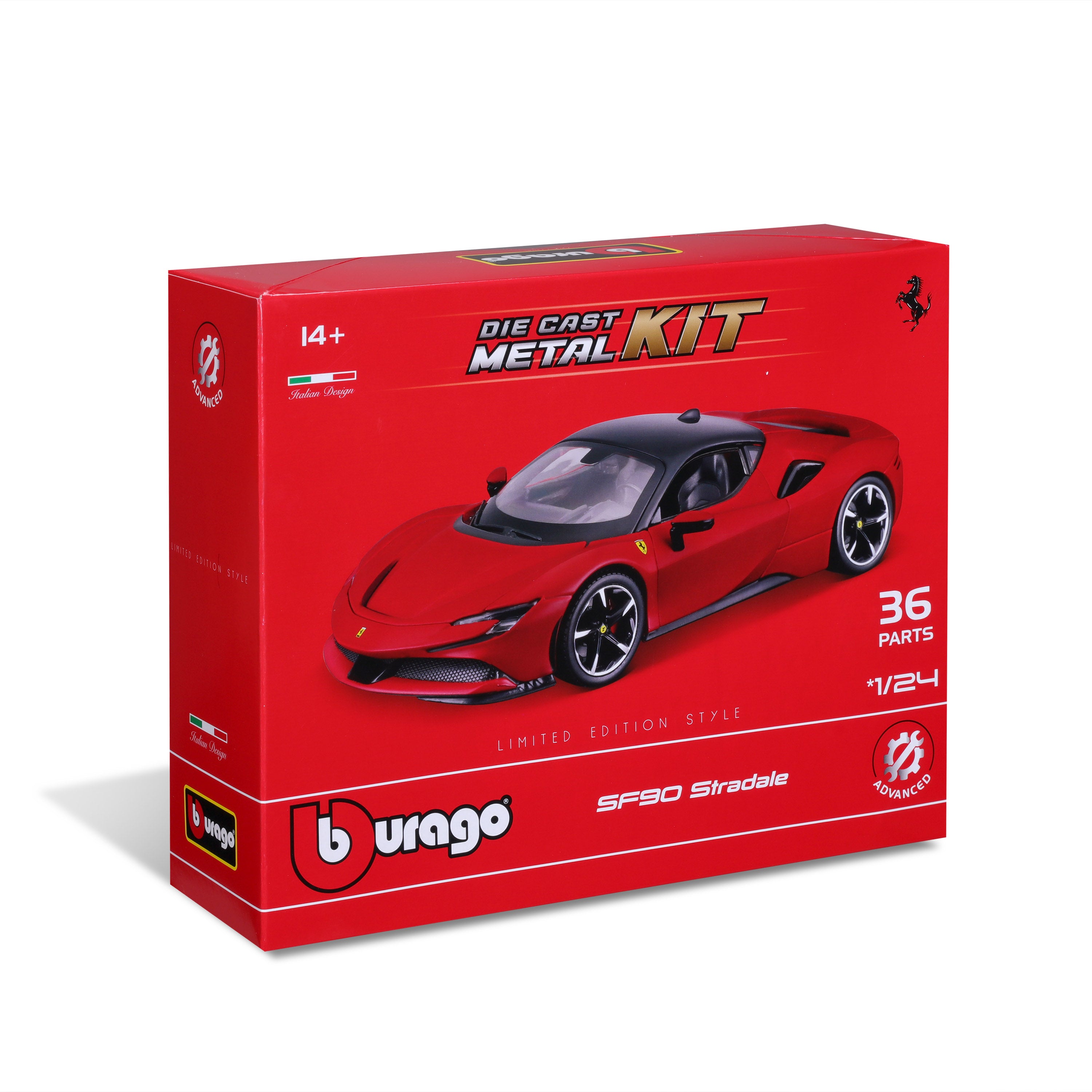 bburago-model-kit-ferrari-sf90-stradale-1-24-kit-montaggio-36-pezzi-rosso image 1