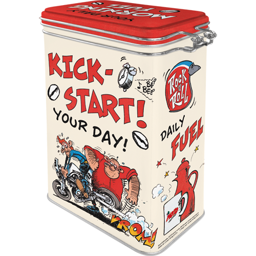 nostalgic-art-motomania-kick-start-your-day-scatola-metallo-clip-top-7-5x11x17-5 image 3