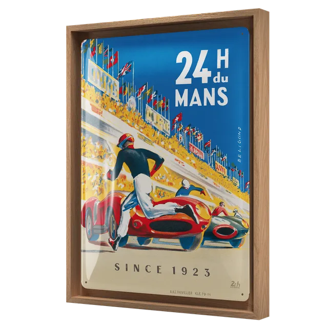 nostalgic-art-24h-le-mans-racing-poster-blue-n-frame-l-cornice-in-legno-poster-m image 1