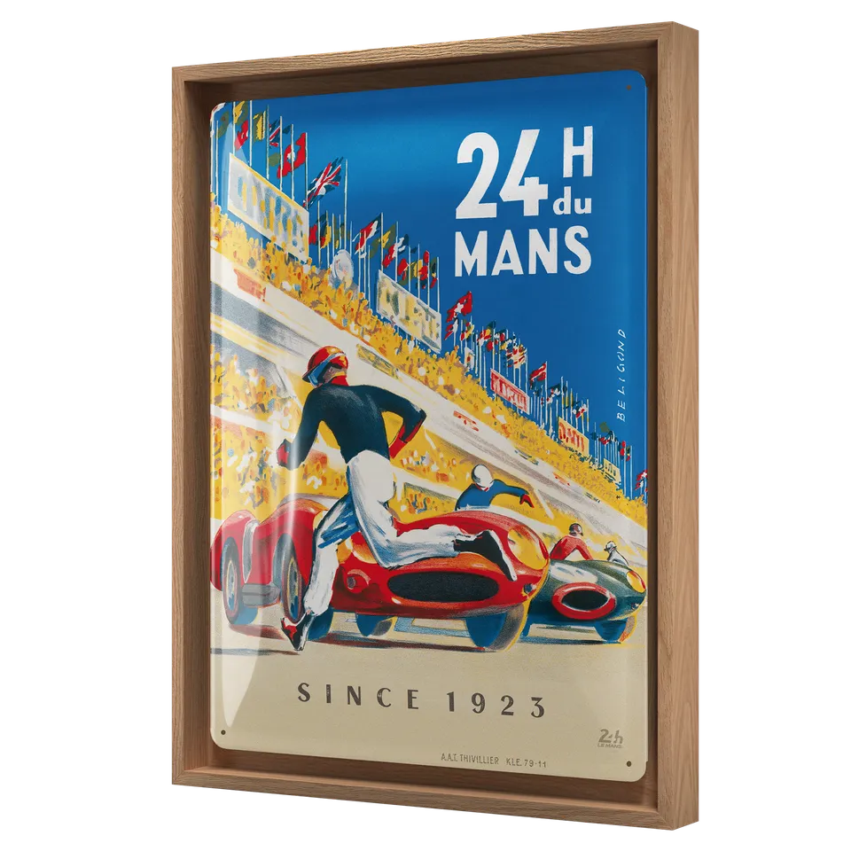 nostalgic-art-24h-le-mans-racing-poster-blue-n-frame-l-cornice-in-legno-poster-m image 1