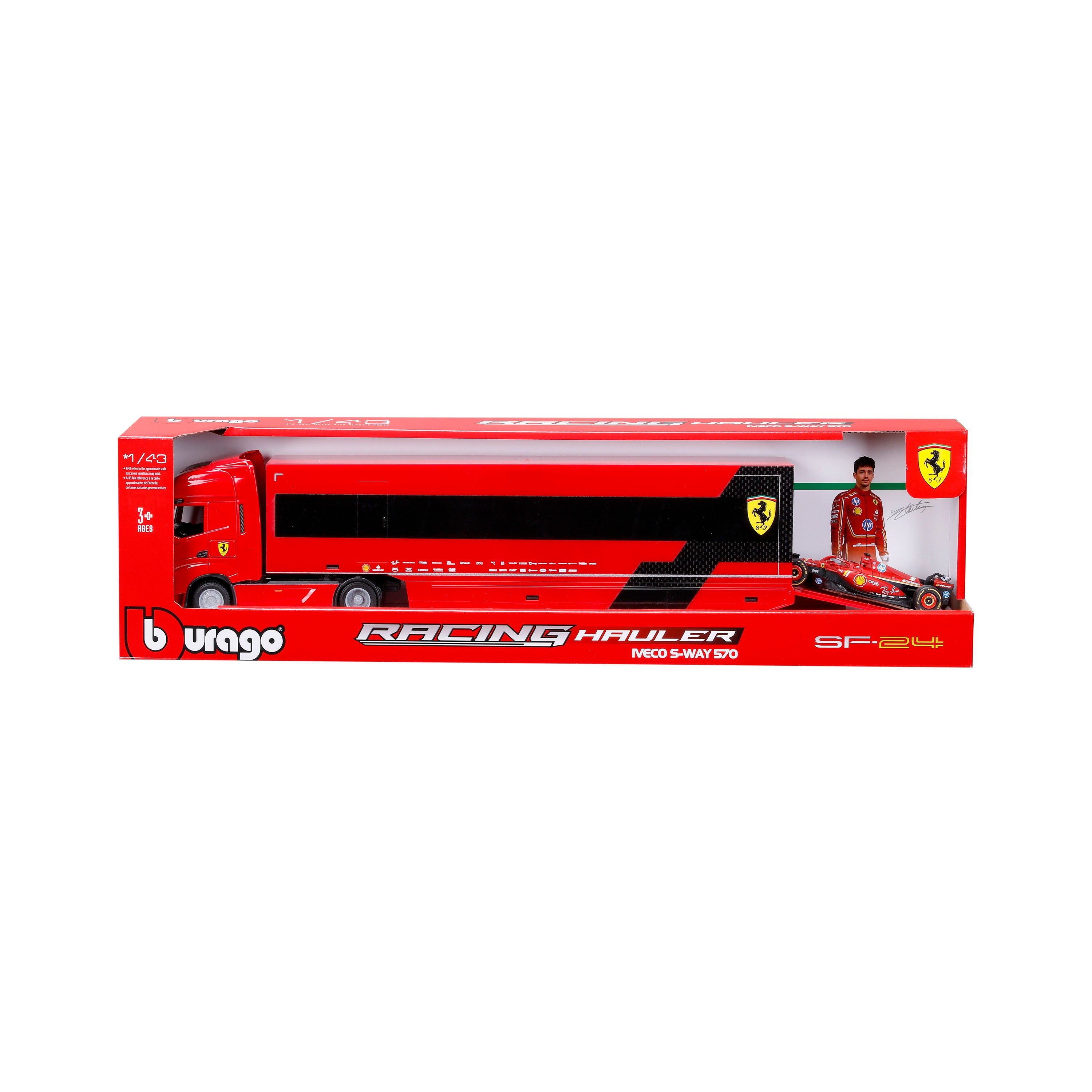 bburago-iveco-s-way-570-racing-transport-con-ferrari-sf-24-16-charles-leclerc-sc image 4