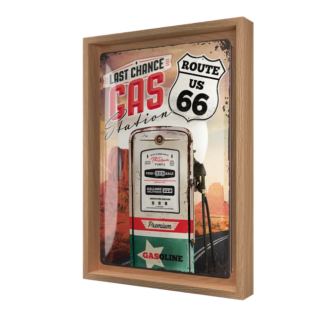 nostalgic-art-route-66-gas-station-cornice-n-frame-m-24x33-5-cm image 1