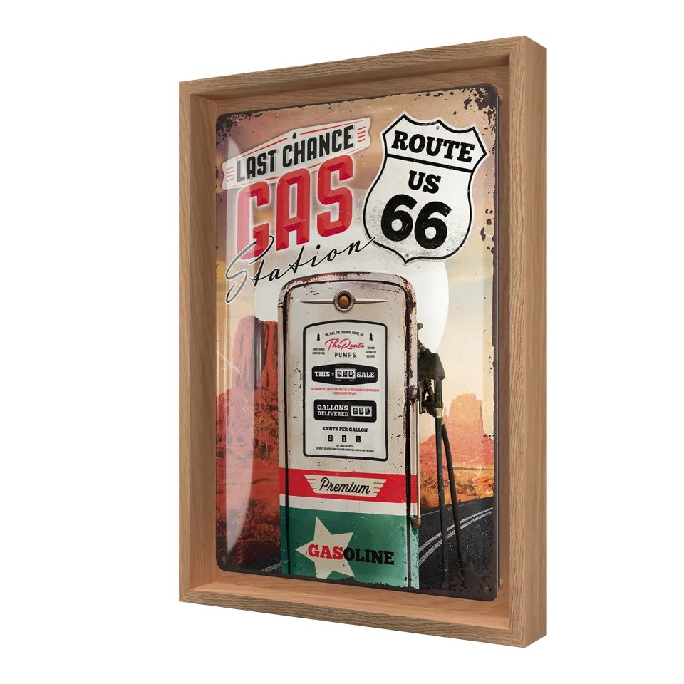 nostalgic-art-route-66-gas-station-cornice-n-frame-m-24x33-5-cm image 1