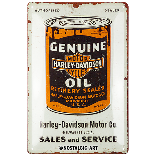 nostalgic-art-harley-davidson-genuine-oil-can-targa-in-metallo-20x30-cm image 2