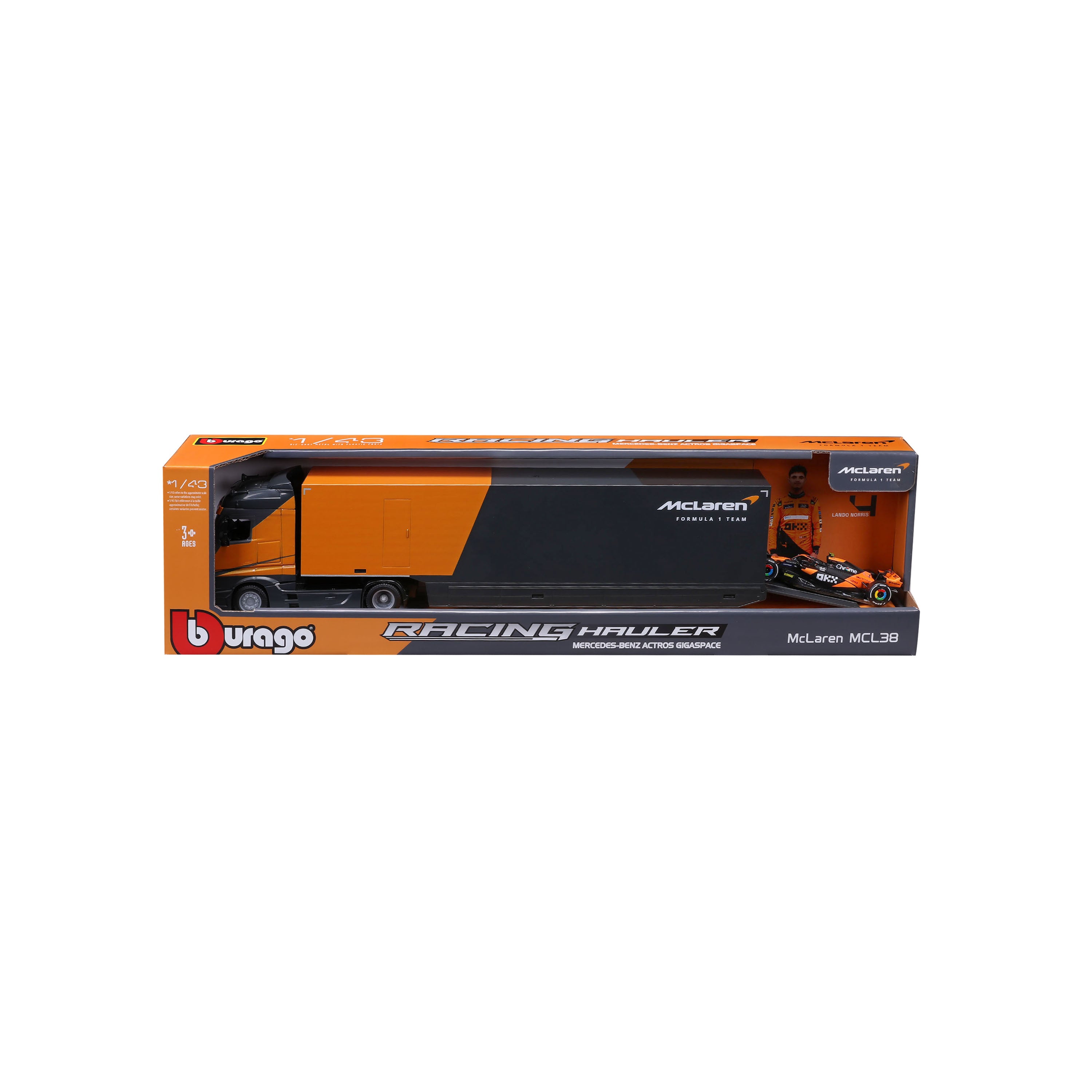 bburago-mercedes-truck-mclaren-mcl38-4-norris-set-1-43 image 3