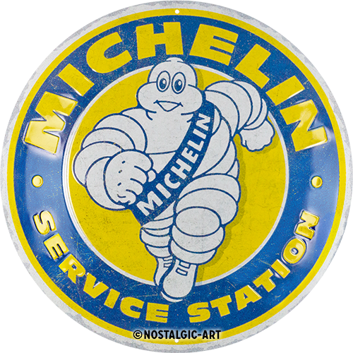 nostalgic-art-michelin-service-station-targa-rotonda-in-metallo-35-cm image 1