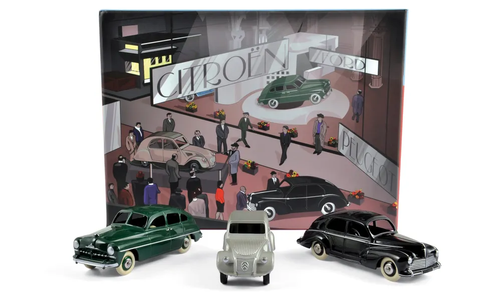 norev-coffret-1949-paris-motorshow-citro-n-2cv-ford-vedette-peugeot-203 image 1