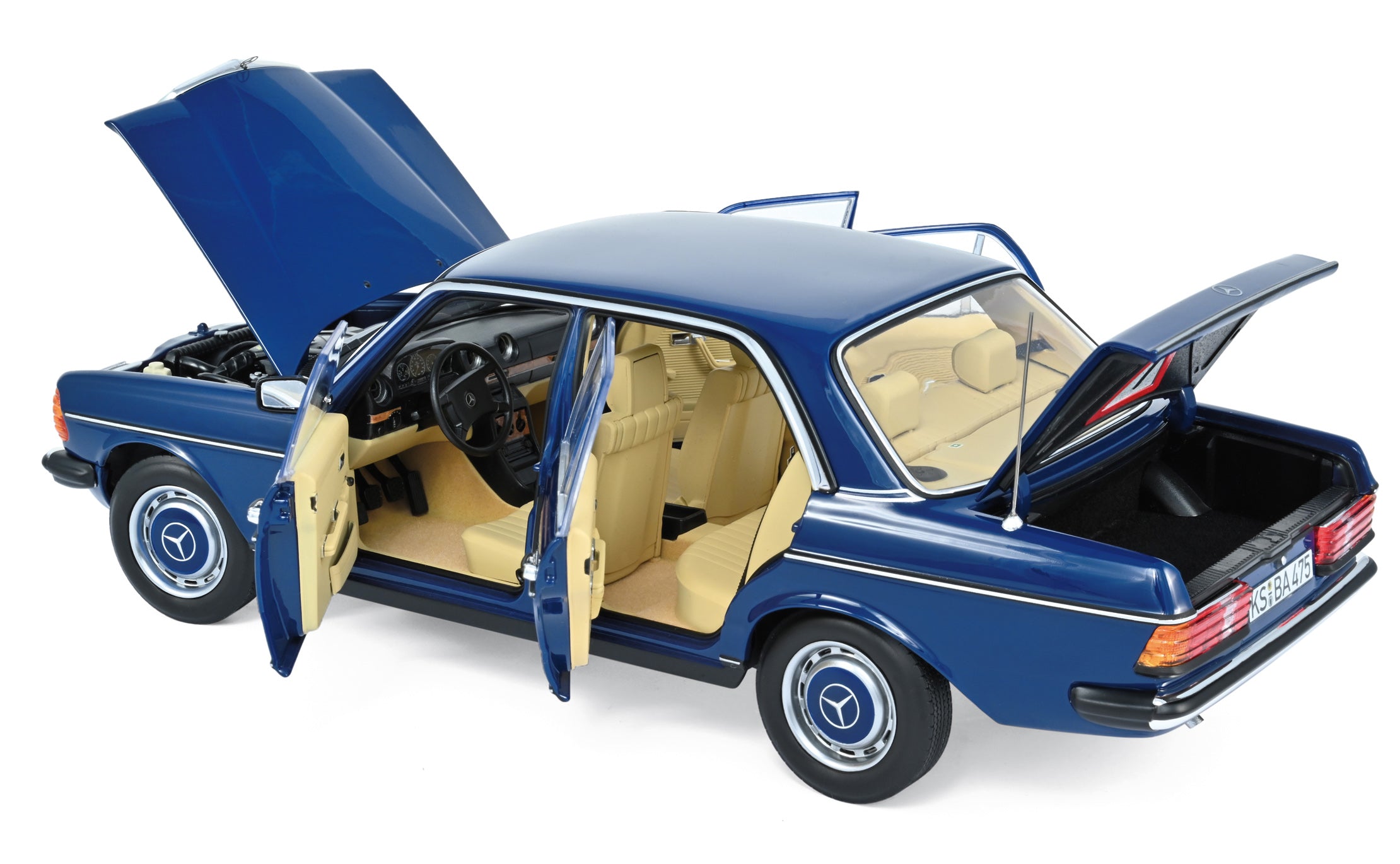norev-mercedes-benz-200-1982-blu-modellino-auto-youngtimer-1-18 image 2