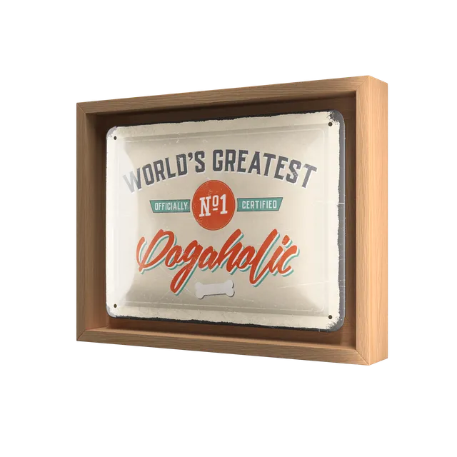 nostalgic-art-pfotenschild-dogaholic-cornice-n-frame-s-edition-18-5x24-cm-legno image 1
