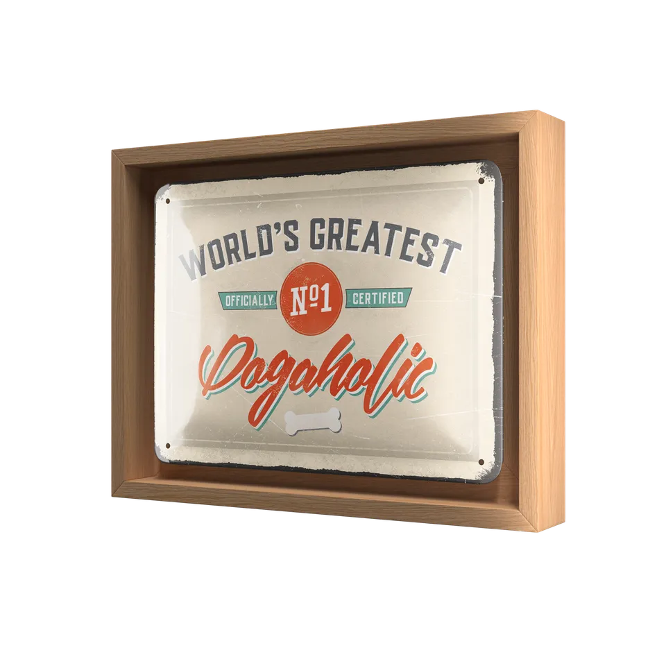 nostalgic-art-pfotenschild-dogaholic-cornice-n-frame-s-edition-18-5x24-cm-legno image 1