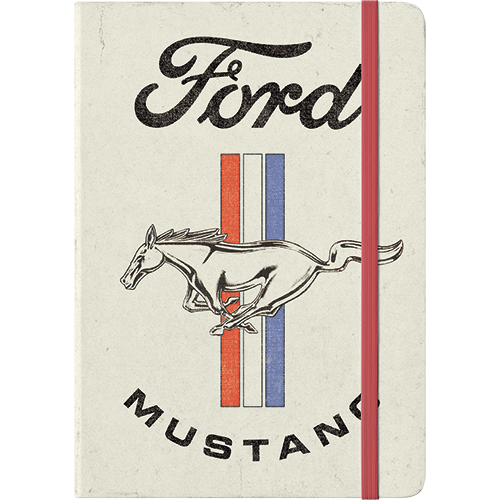 nostalgic-art-ford-mustang-horse-stripes-logo-taccuino-a5-128-pagine image 1