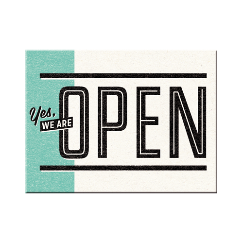 nostalgic-art-yes-we-are-open-magnete-da-frigo-6x8-cm image 1