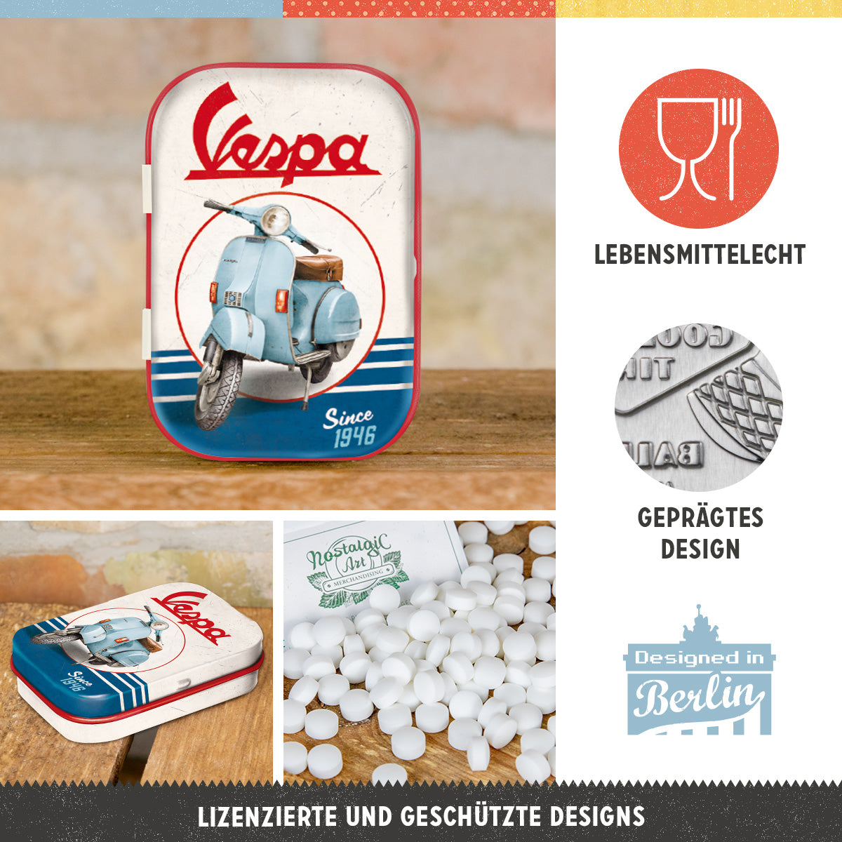 nostalgic-art-vespa-iconic-since-1946-scatola-porta-menta-in-metallo-6x4-cm image 3