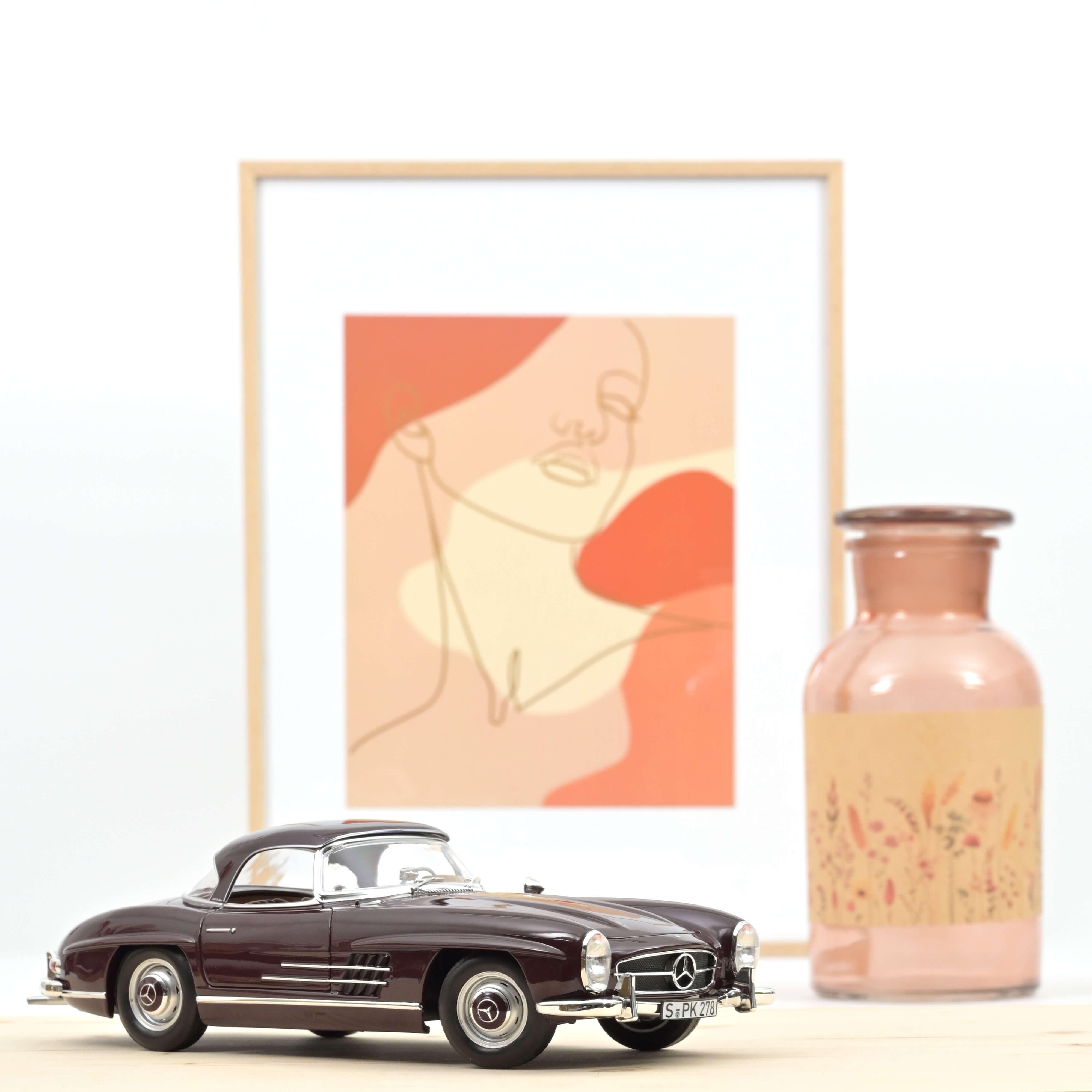 norev-mercedes-benz-300-sl-roadster-1957-rosso-1-18-modellino-classico-cabrio image 2
