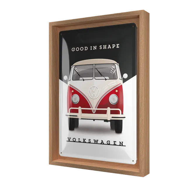 nostalgic-art-vw-good-in-shape-n-frame-m-edition-cornice-in-legno-24x33-5-cm image 1