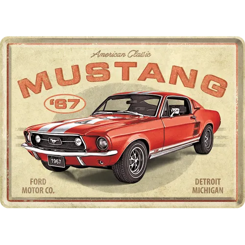 nostalgic-art-ford-mustang-gt-1967-red-metal-card-10x14-cm-2 image 1