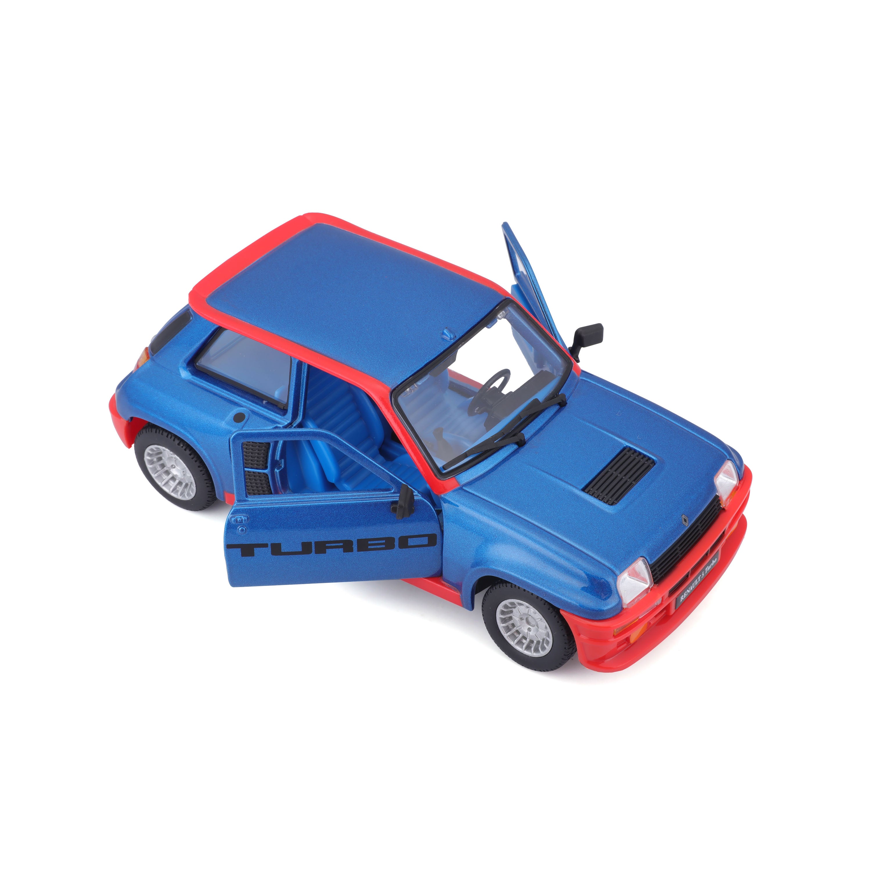 bburago-renault-5-turbo-1-24-modellino-auto-stradale-blu-e-rosso image 4