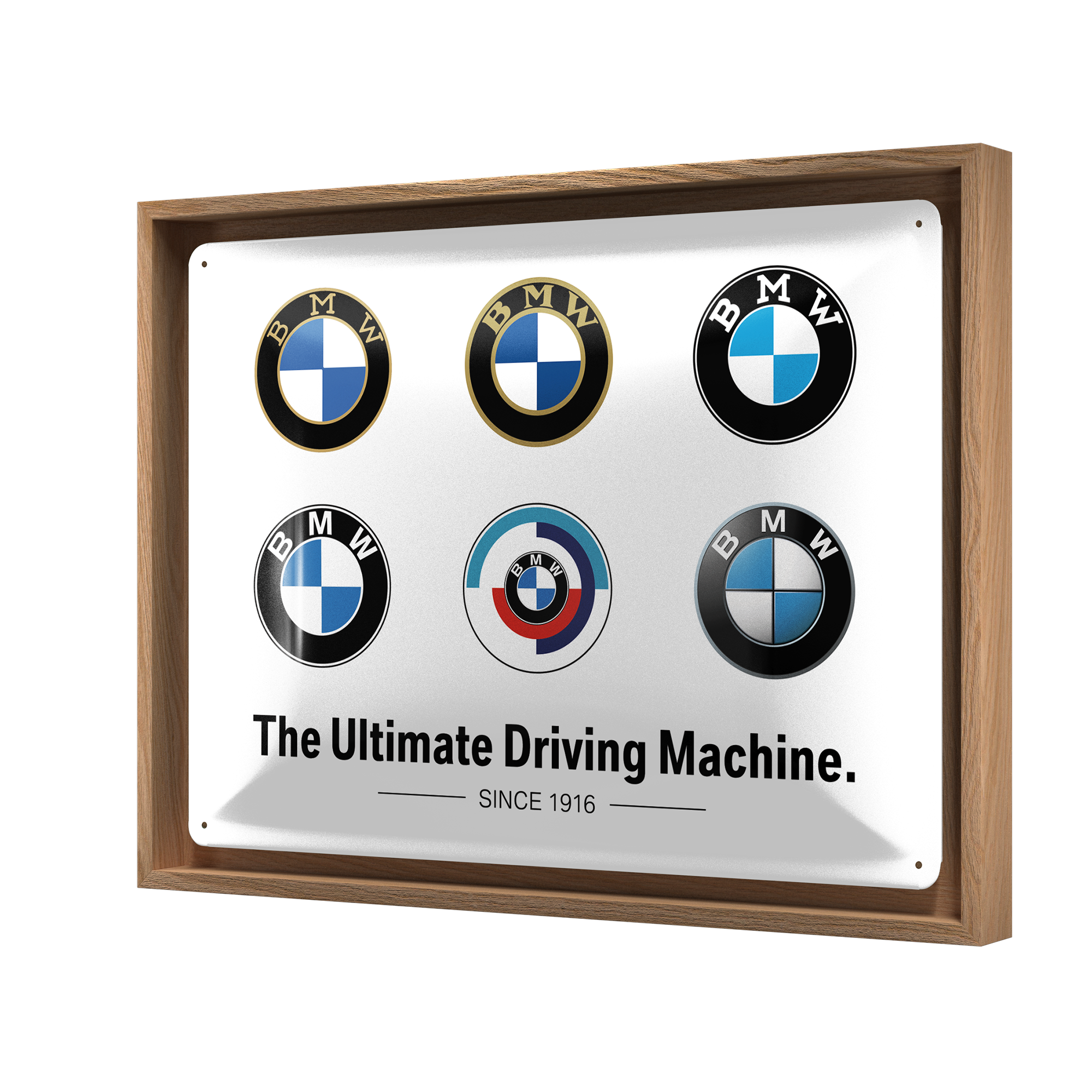 nostalgic-art-bmw-logo-evolution-targa-in-metallo-con-cornice-n-frame-l-33-5-x-4 image 1