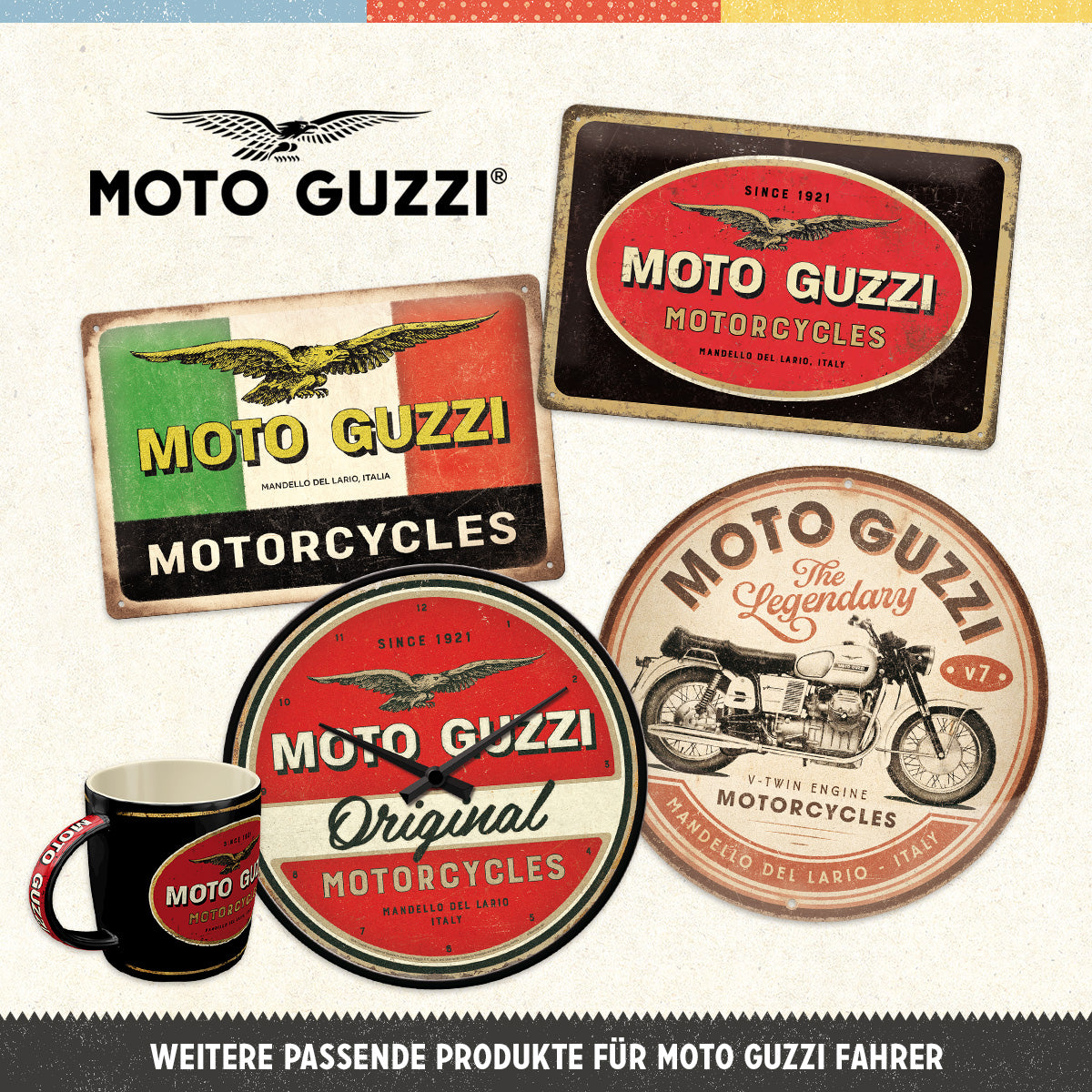 moto-guzzi-logo-motorcycles-targa-in-metallo-nostalgic-art-20x30-cm image 5