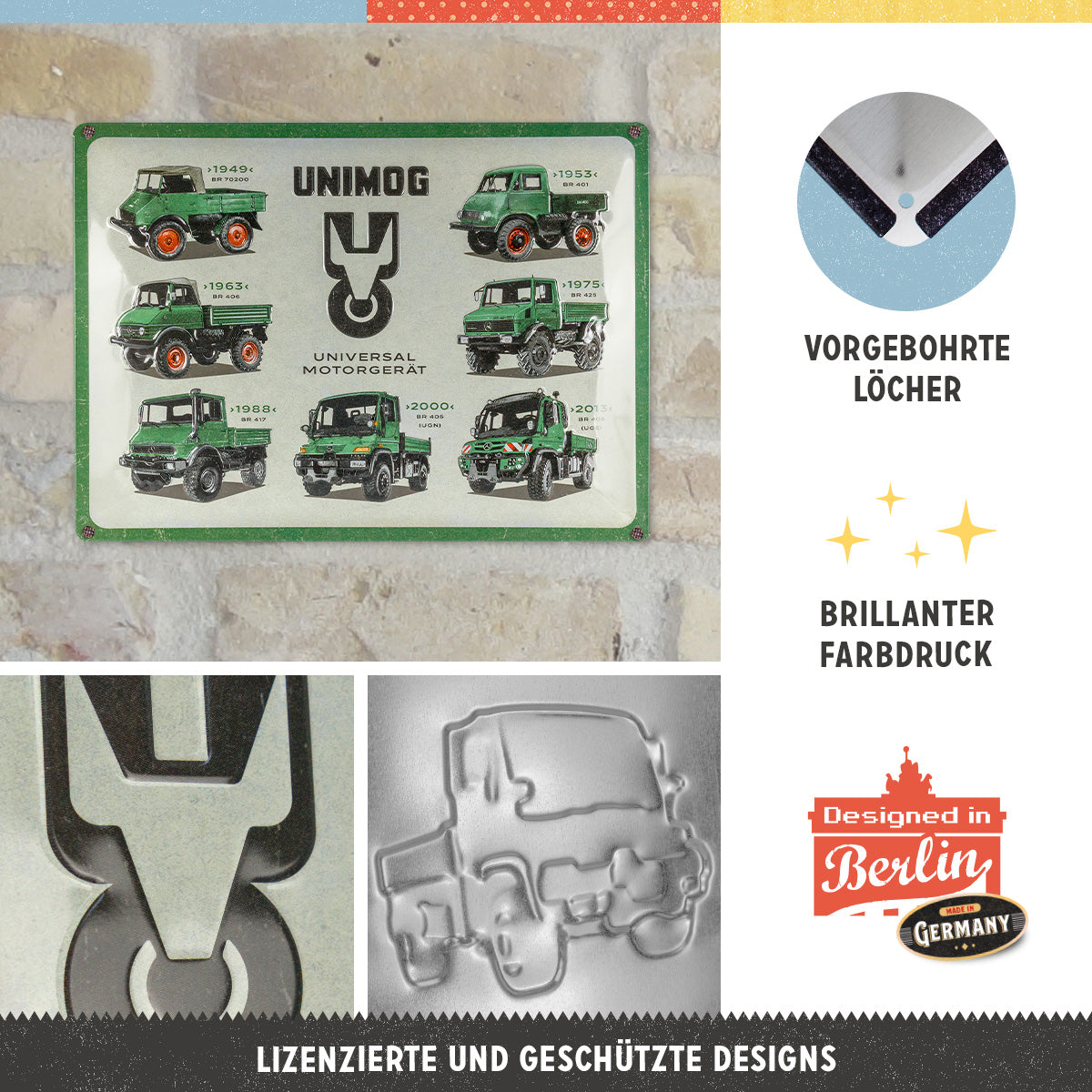 nostalgic-art-daimler-truck-unimog-model-chart-targa-metallo-30x40-cm image 2
