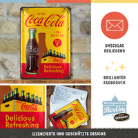 nostalgic-art-coca-cola-in-bottles-yellow-cartolina-in-metallo-10x14-cm image 3