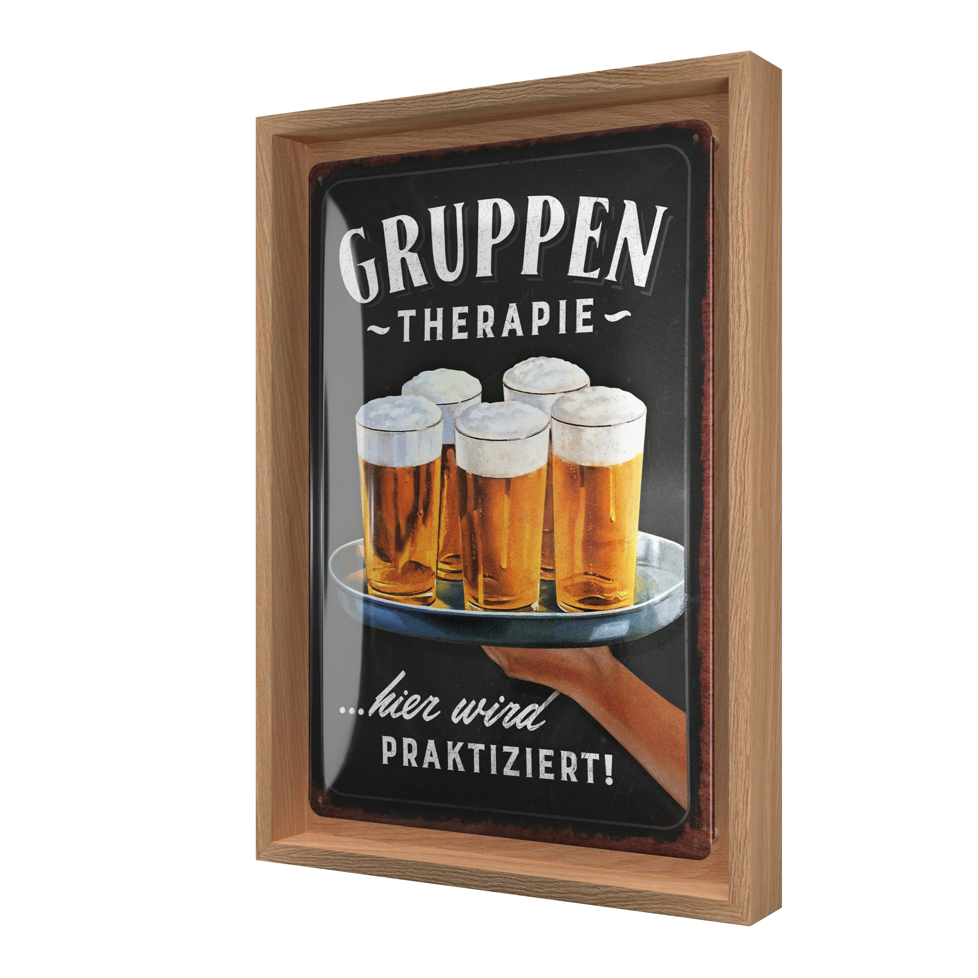 nostalgic-art-gruppentherapie-bier-n-frame-m-edition-cornice-rovere-24x33-5-cm image 1