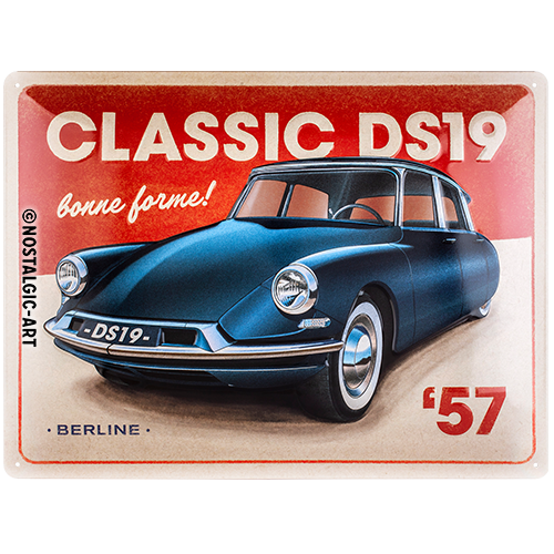 nostalgic-art-ds-classic-ds19-berline-targa-in-metallo-30x40-cm image 2