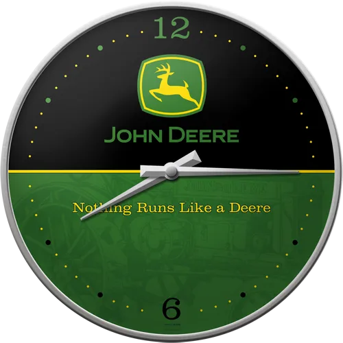 nostalgic-art-john-deere-logo-black-and-green-orologio-da-parete-31-cm image 1