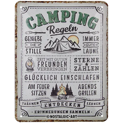 nostalgic-art-camping-regeln-targa-in-metallo-15x20-cm-2 image 1