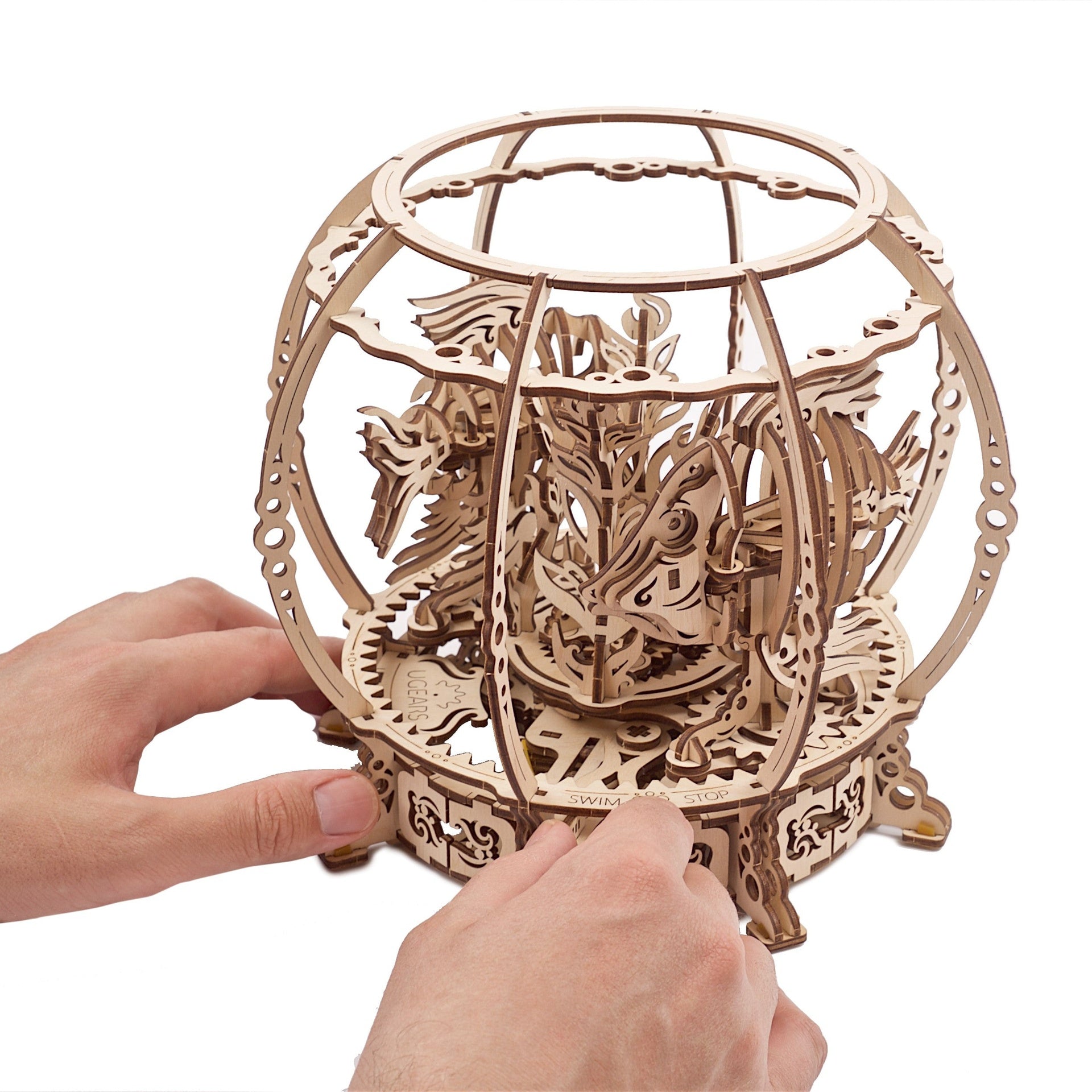 ugears-mechanical-aquarium-acquario-meccanico-in-legno-da-costruire image 4