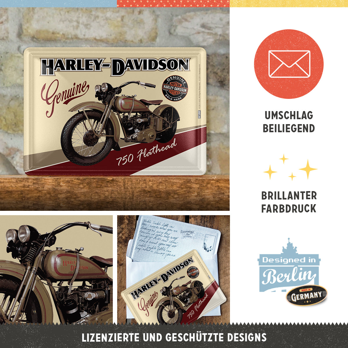 nostalgic-art-harley-davidson-flathead-cartolina-in-metallo-10x14-cm image 3