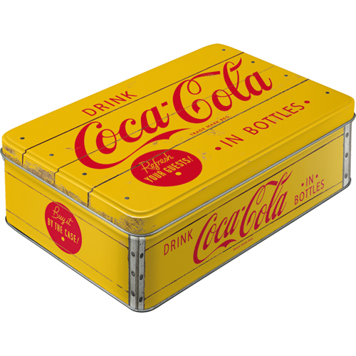 nostalgic-art-coca-cola-logo-yellow-scatola-bassa-in-metallo-2-5-l image 1