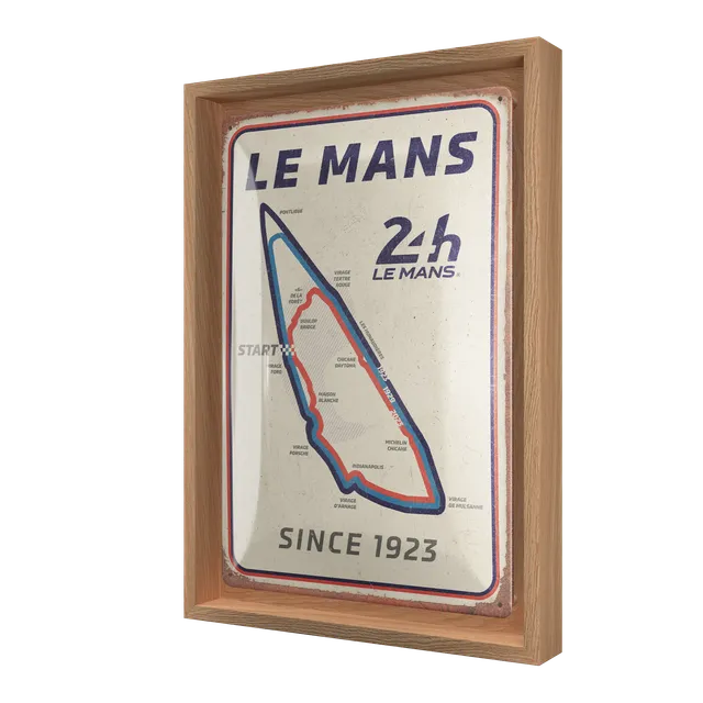 nostalgic-art-24h-le-mans-circuit-n-frame-m-edition-cornice-con-targa-24x33-5-cm image 1