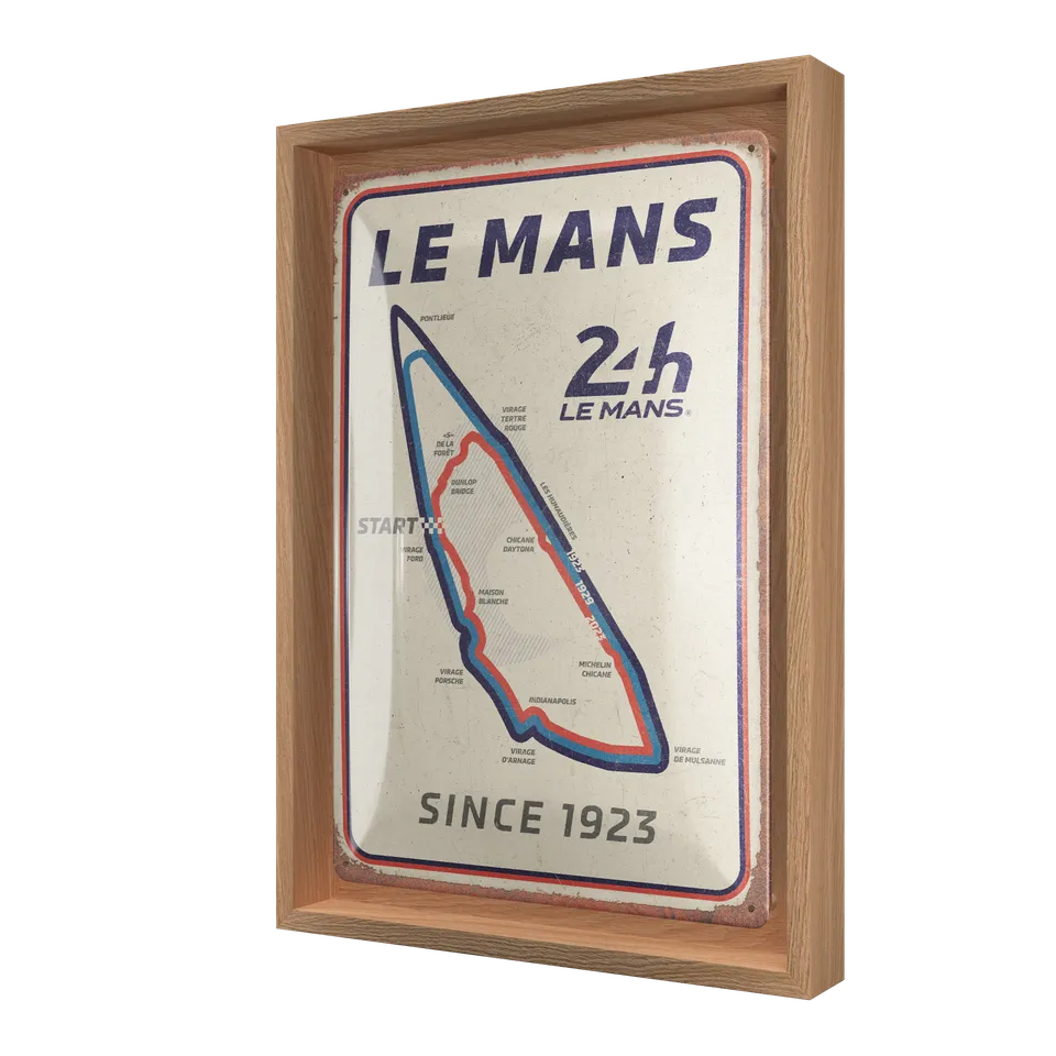 nostalgic-art-24h-le-mans-circuit-n-frame-m-edition-cornice-con-targa-24x33-5-cm image 1