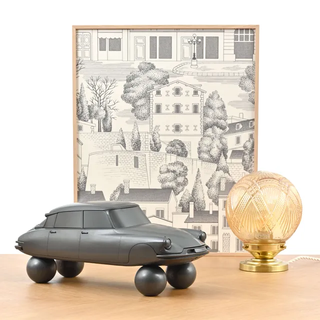 norev-citro-n-ds-19-sur-ballons-1959-scultura-grigio-opaco-modellino-1-12-100-pc image 1