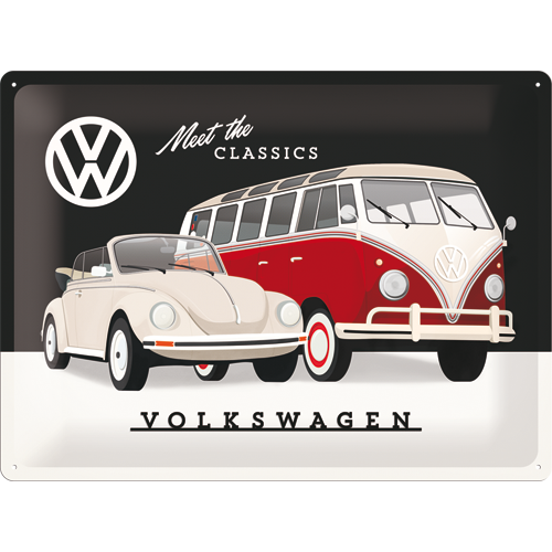 nostalgic-art-vw-meet-the-classics-insegna-in-metallo-30-x-40-cm image 1