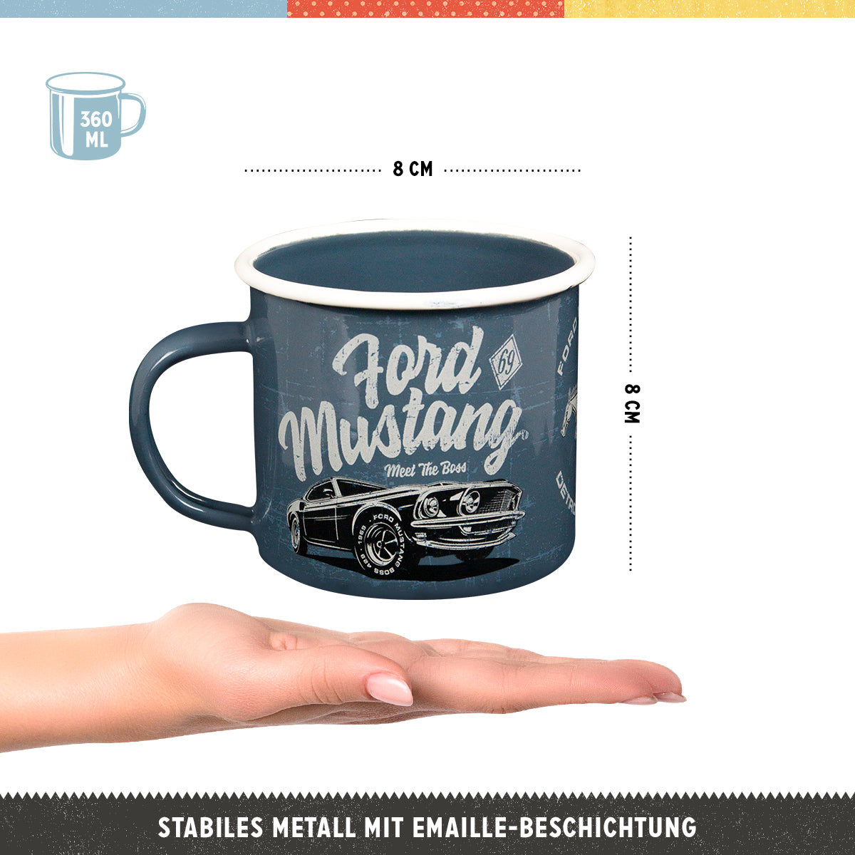 ford-mustang-the-boss-tazza-smaltata-nostalgic-art-360-ml image 2
