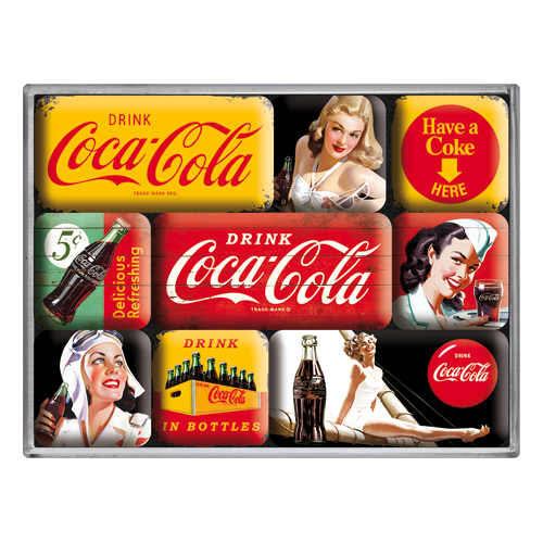 nostalgic-art-coca-cola-yellow-mix-set-magneti image 1