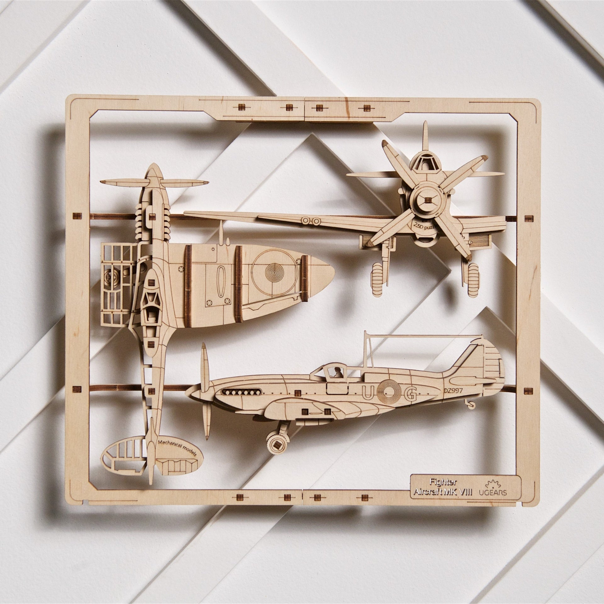 ugears-fighter-aircraft-2-5d-puzzle-spitfire-anni-40-in-legno image 8