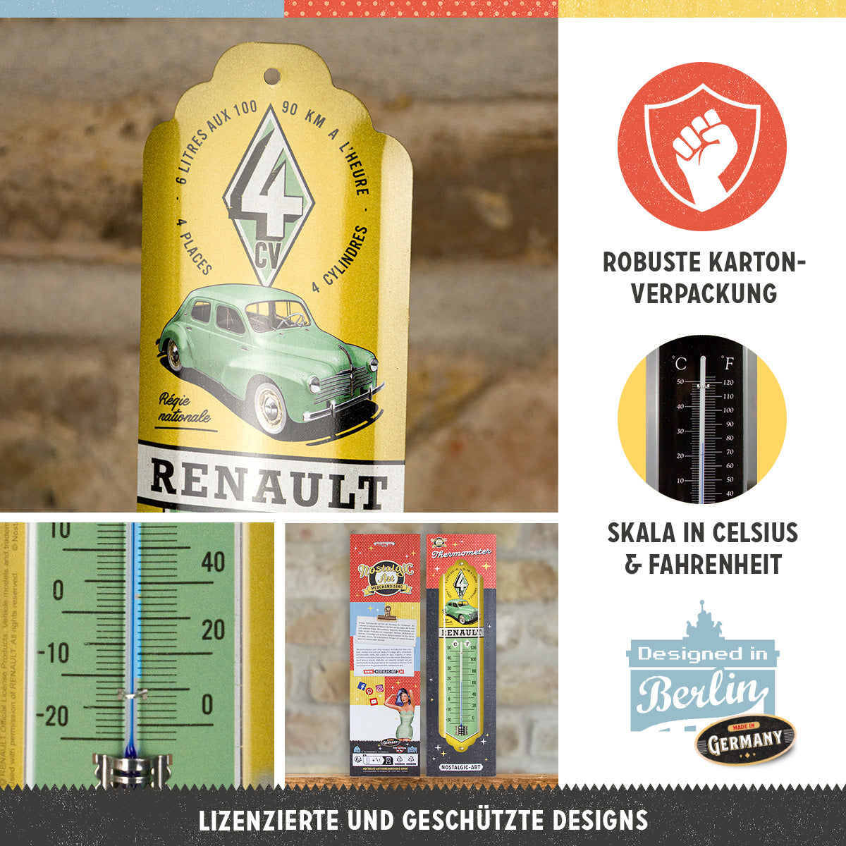 nostalgic-art-renault-4cv-termometro-da-parete-28-cm image 3