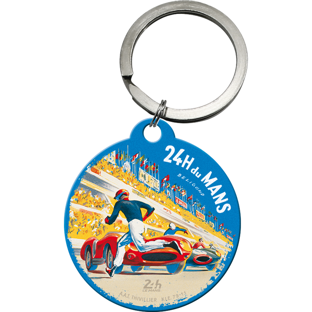 24h-le-mans-racing-poster-blue-portachiavi-in-metallo-4-cm image 1