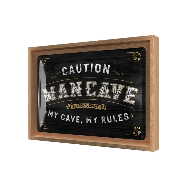 nostalgic-art-man-cave-n-frame-m-edition-targa-in-metallo-con-cornice-in-legno-2 image 1