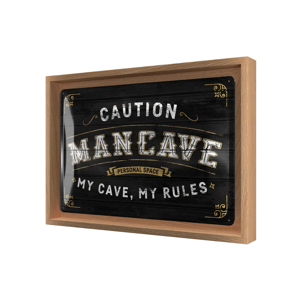 nostalgic-art-man-cave-n-frame-m-edition-targa-in-metallo-con-cornice-in-legno-2 image 1